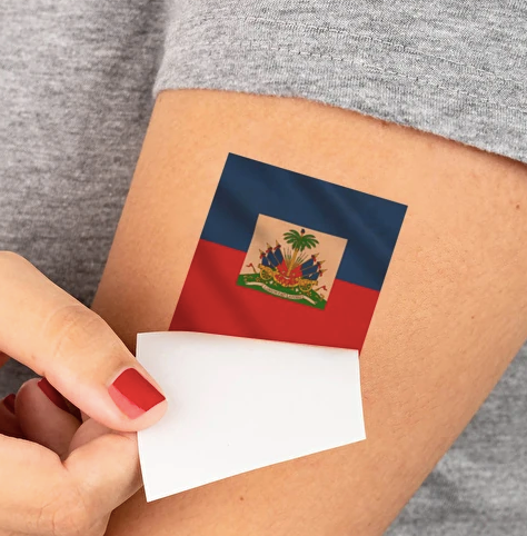 Tatouage éphémère carrée Haïti 5x5 cm